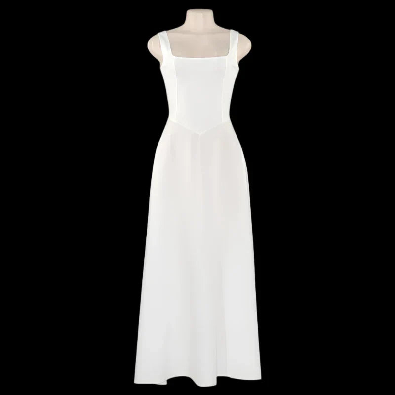 Black Maxi Dress Square Neck Spaghetti Straps