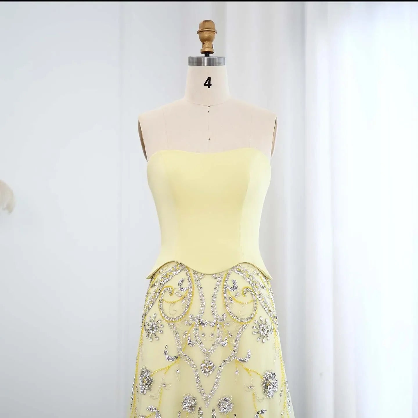 Tulle Strapless Sequined Evening Dress