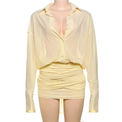 Bandage Long Sleeve Mini Dress  Elegant Bodycon Outfit