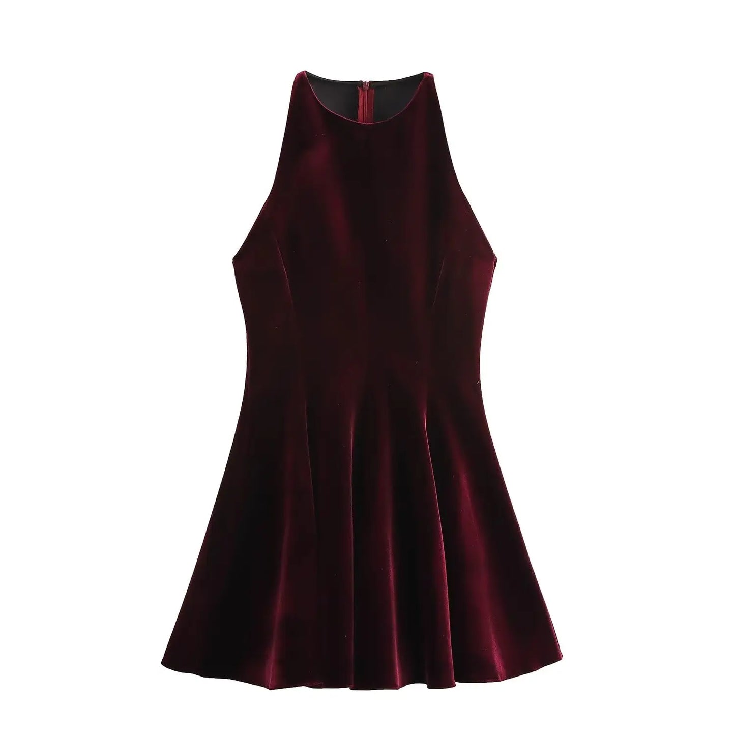 Solid Tank Velvet Mini Dress