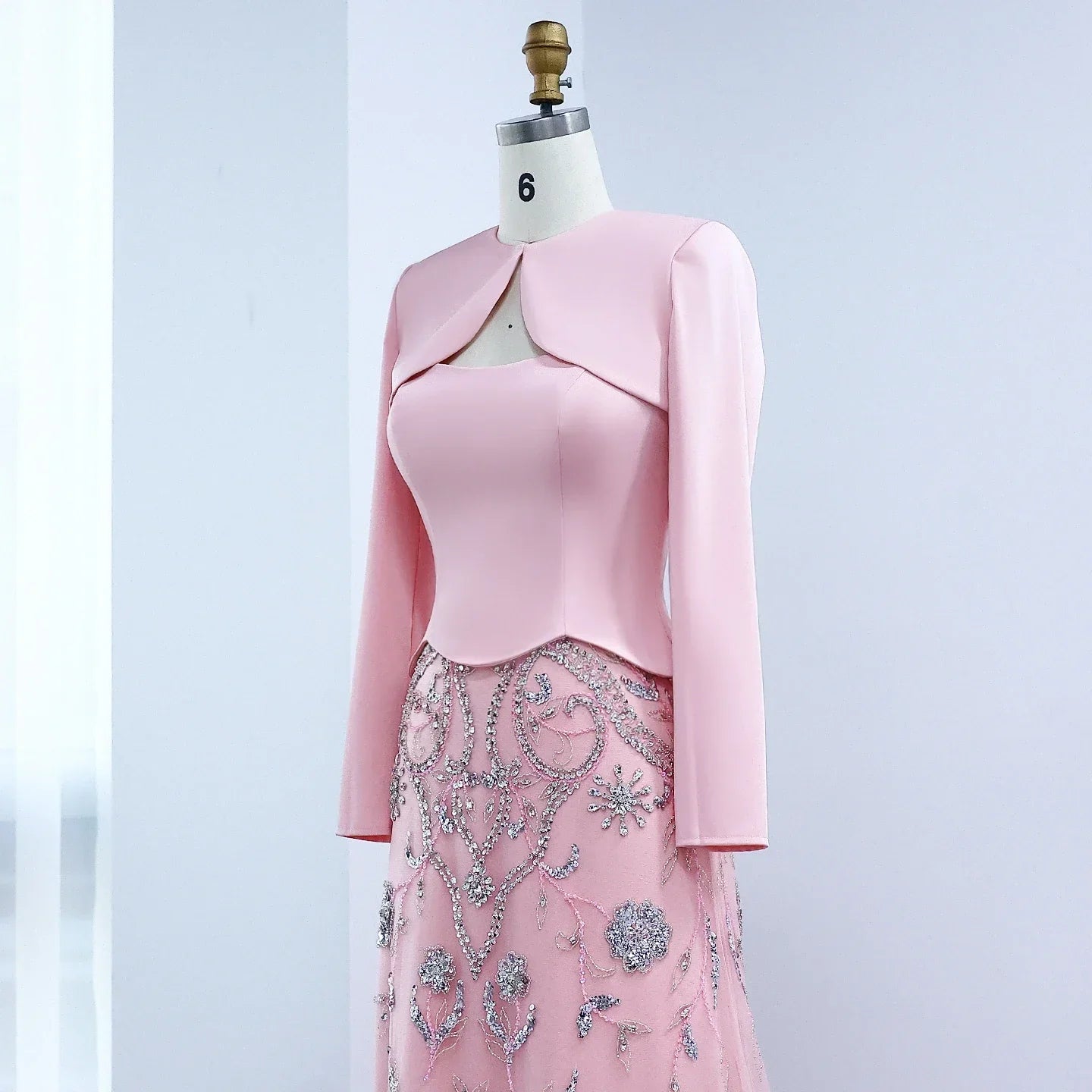 Tulle Strapless Sequined Evening Dress