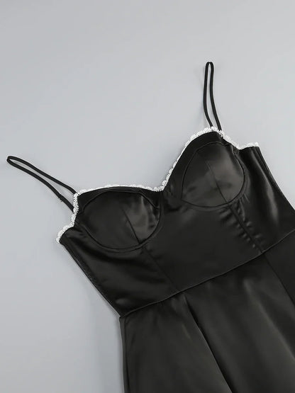 Solid Fit And Flare Spaghetti Strap Mini Dress