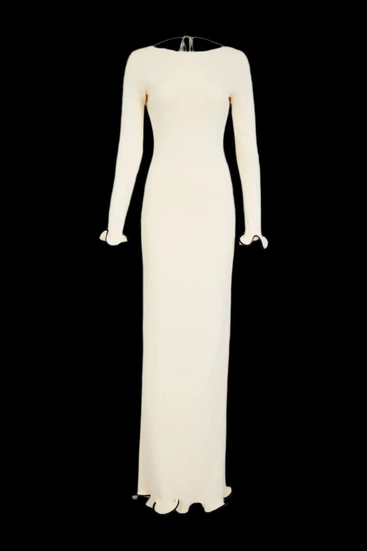 Knit Midi Dress with Ruffle Trim