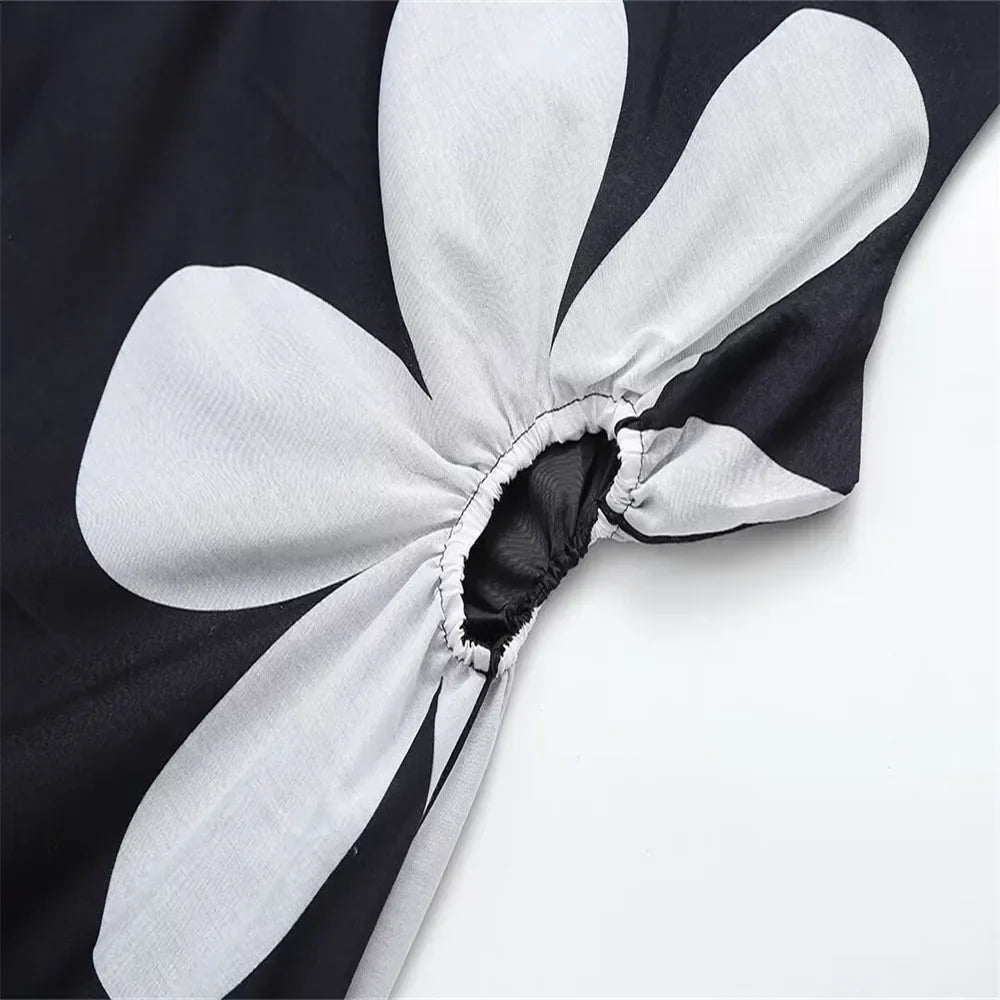 Floral Maxi Dress with Side Cutouts