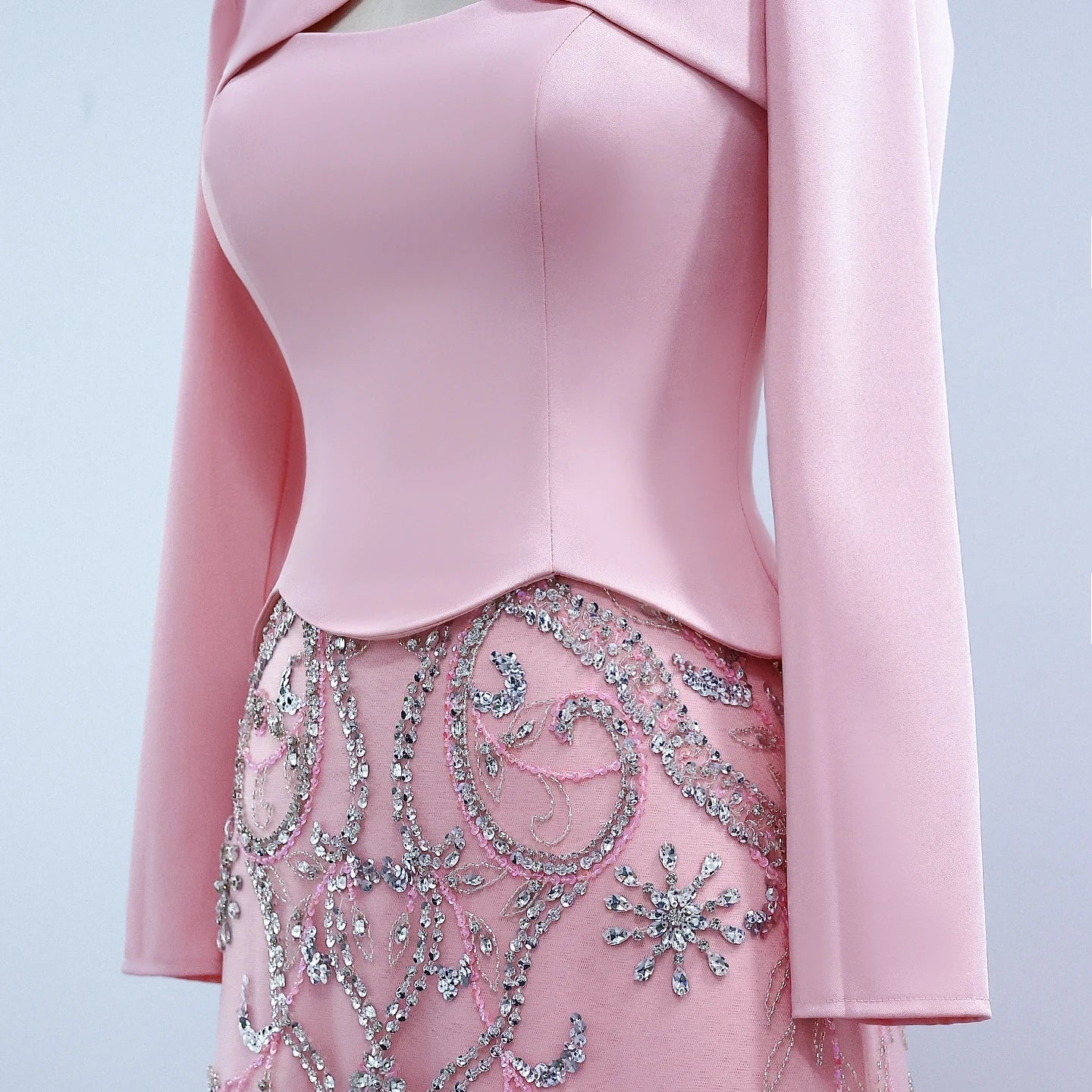 Tulle Strapless Sequined Evening Dress