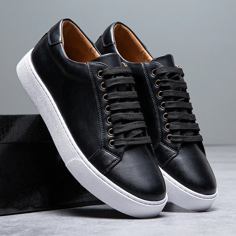 Leather Low-Top Sneakers | Contrast Sole | Maison Collection