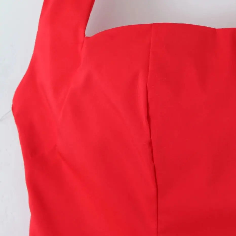 Bow Halter Slash Collar Lacing-Up Back Mini Dress