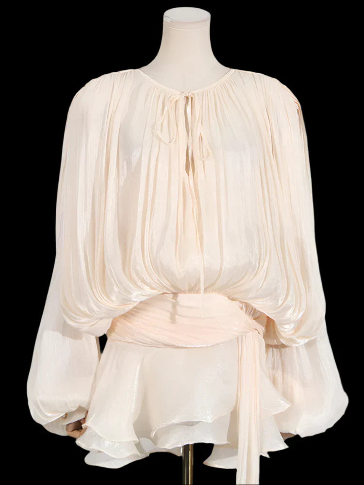 Elegant V-Neck Lace-Up  Summer Style Mini Dress