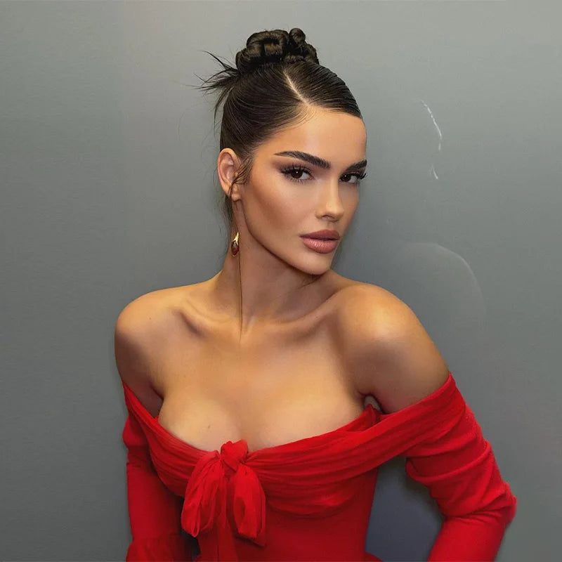 One Shoulder Lace-Up Mini Dress