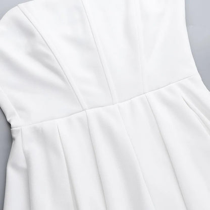 Elegant Strapless Corset A Line Solid Mini Dress
