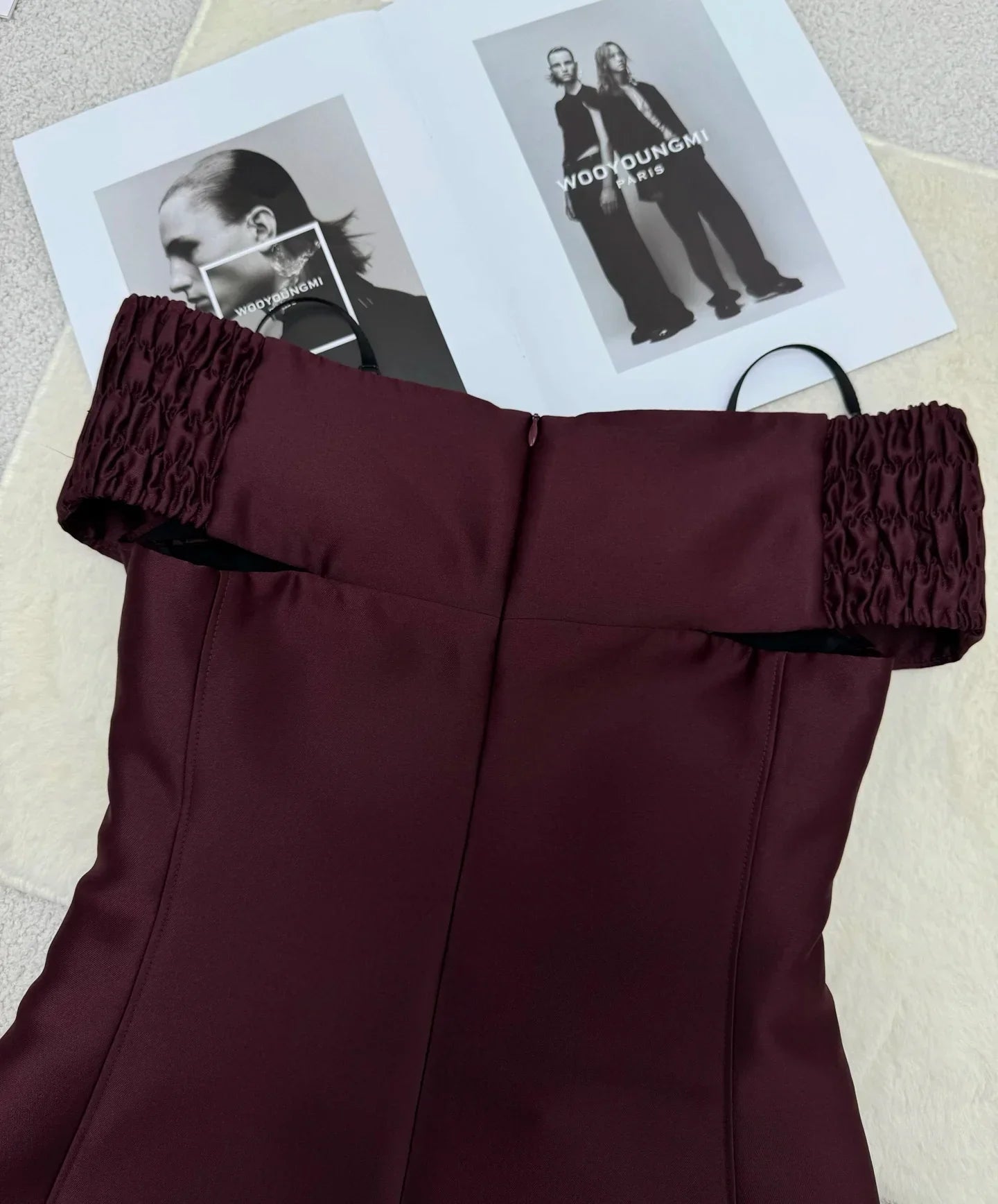 One-line shoulder-top A-line skirt mini dress