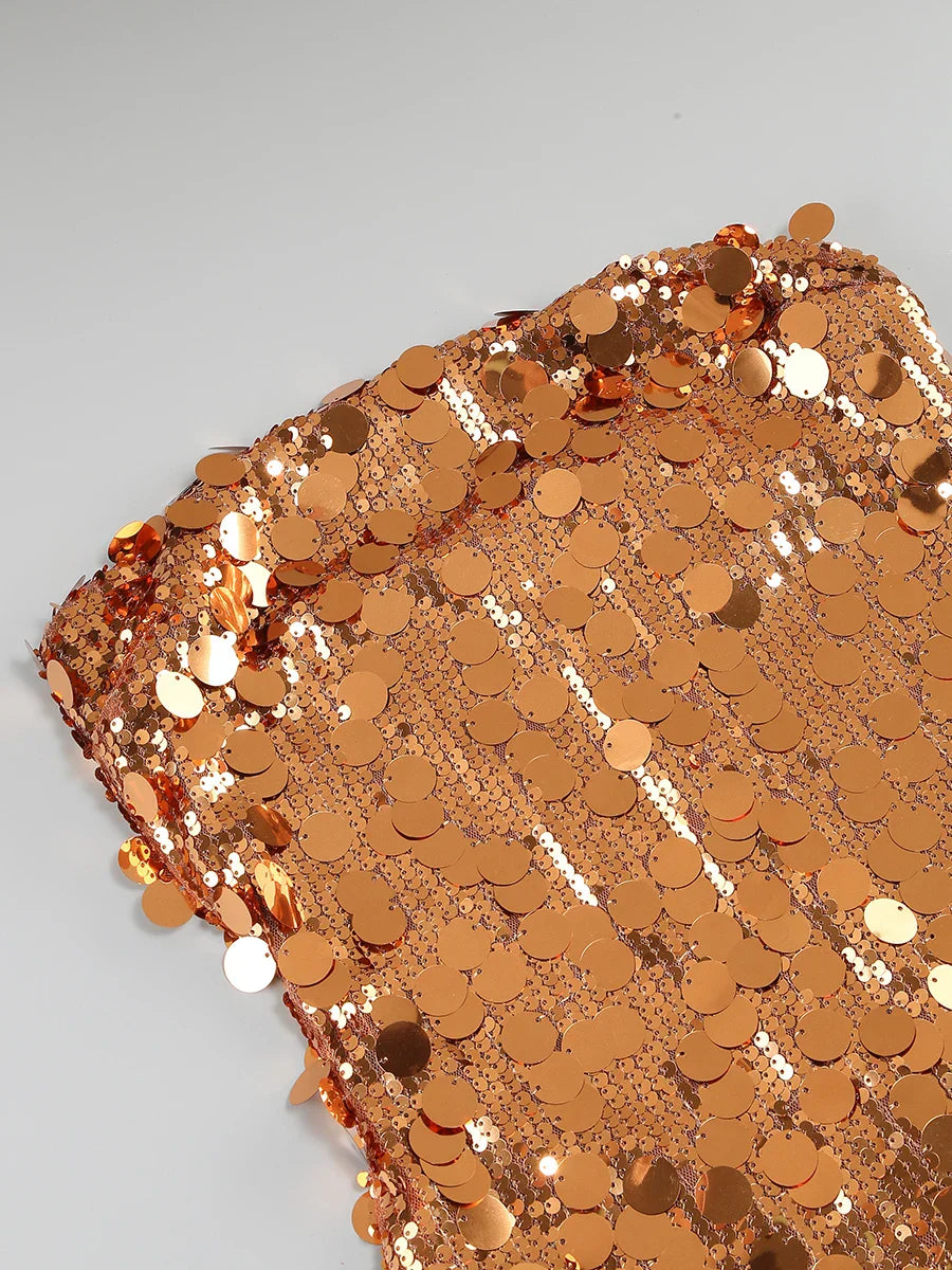 Sequins Strapless Bodycon Mini Dress