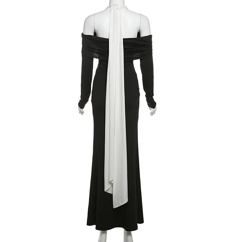 Women's Backless Halter Bandage Evening Dress