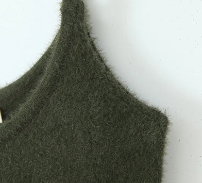 Knitted Cardigan With Camisole Dress Two-piece Set