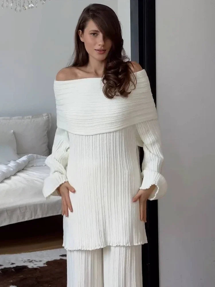 One-Shoulder Rib-knit Sweater Mini Dress