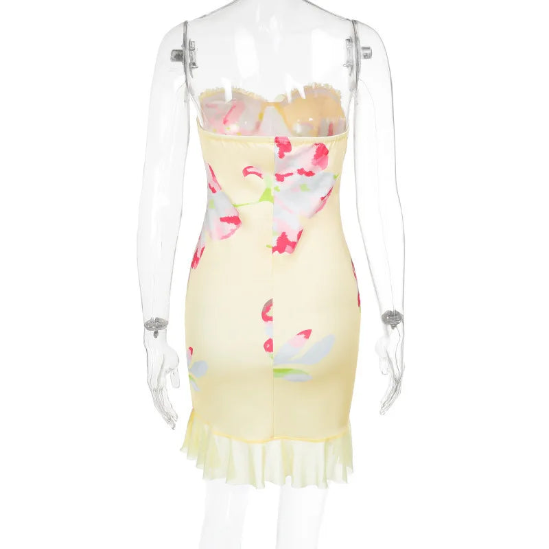 Printed Off-Shoulder Backless Party Dress for Women