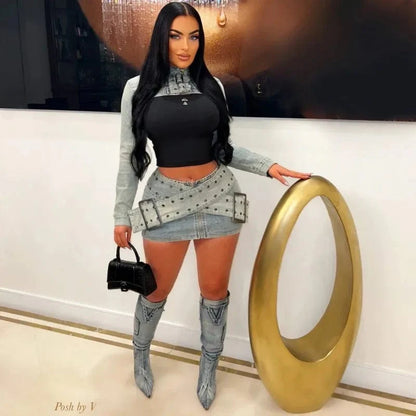 Tori Jeans Two Piece Set