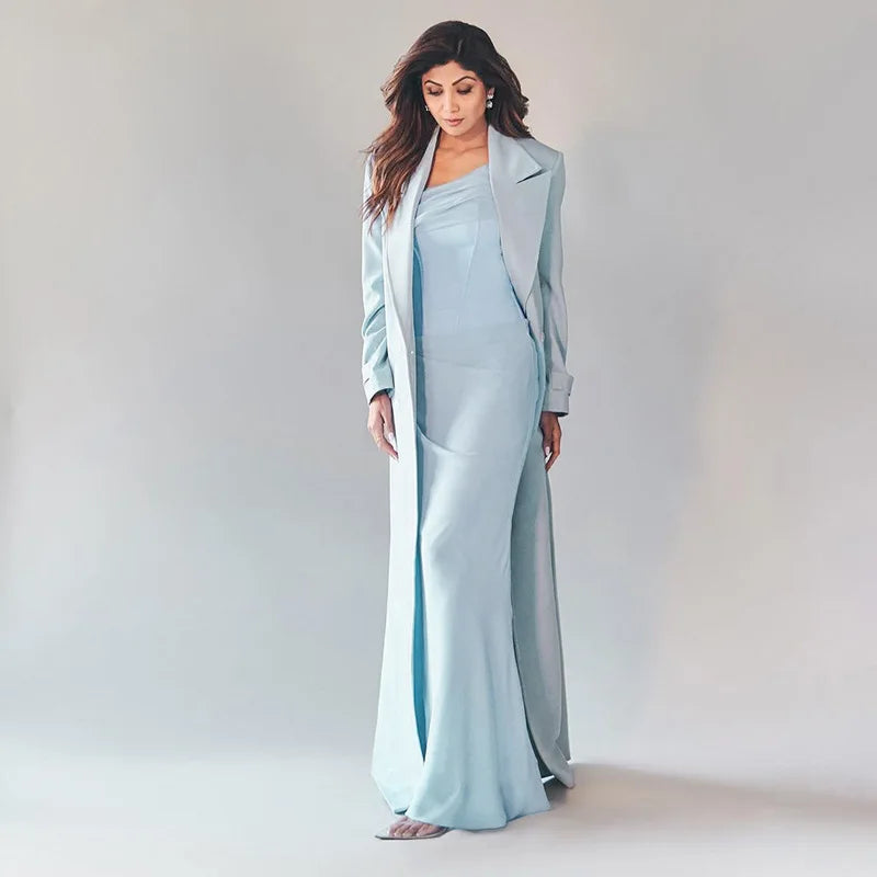 Patchwork Diagonal Collar Women Maxi Dress