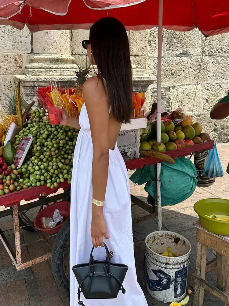 Backless Midi Dress Camisole Chic V-Neck & Easy Fit