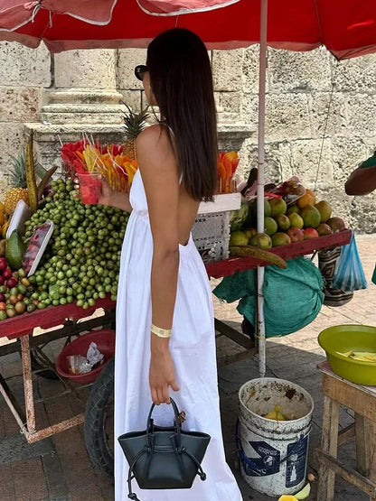 Backless Midi Dress Camisole Chic V-Neck & Easy Fit