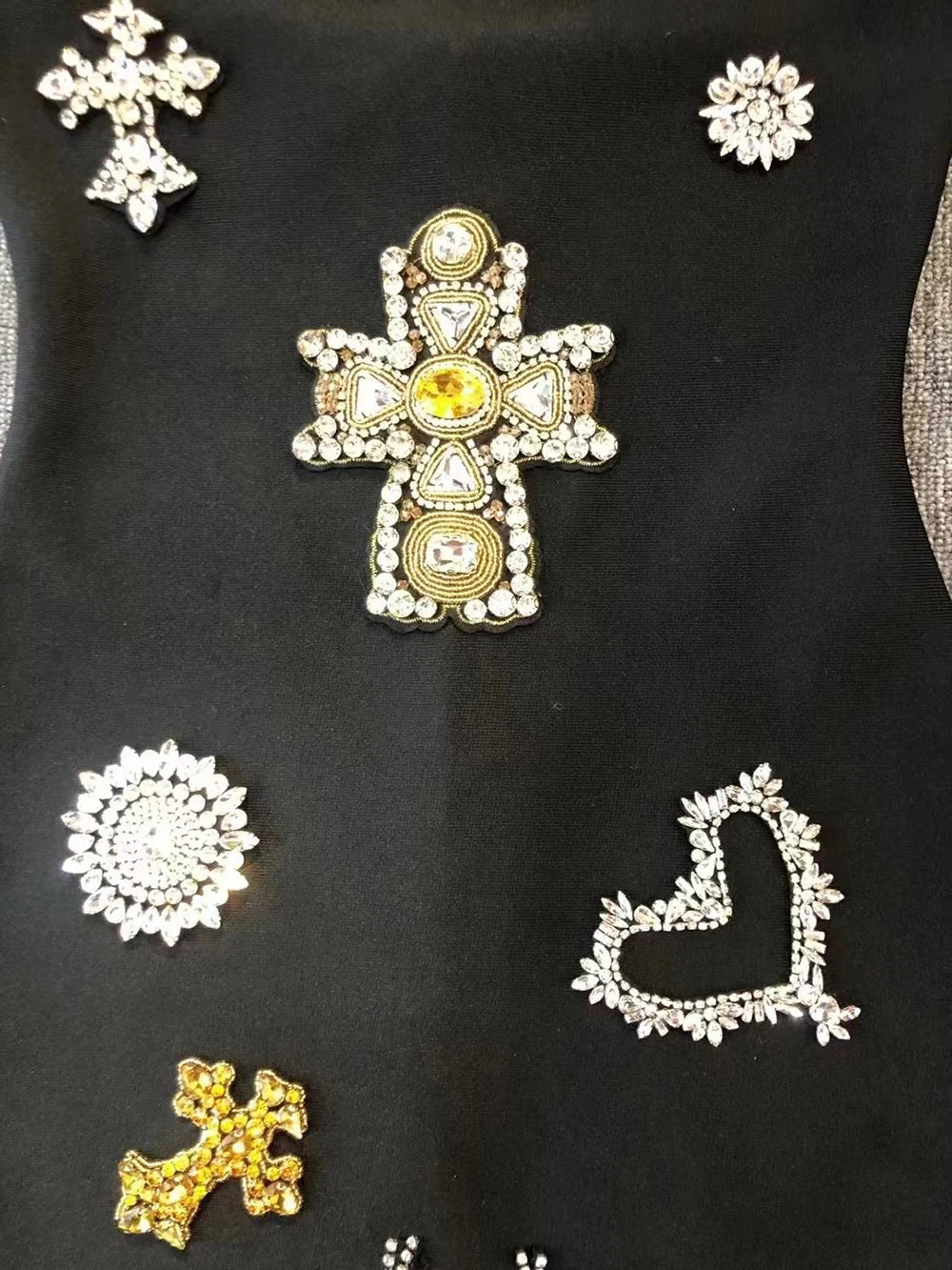 Diamonds Beaded Strapless Rayon Black Mini Dress