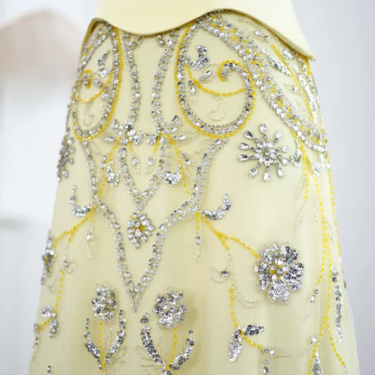 Tulle Strapless Sequined Evening Dress