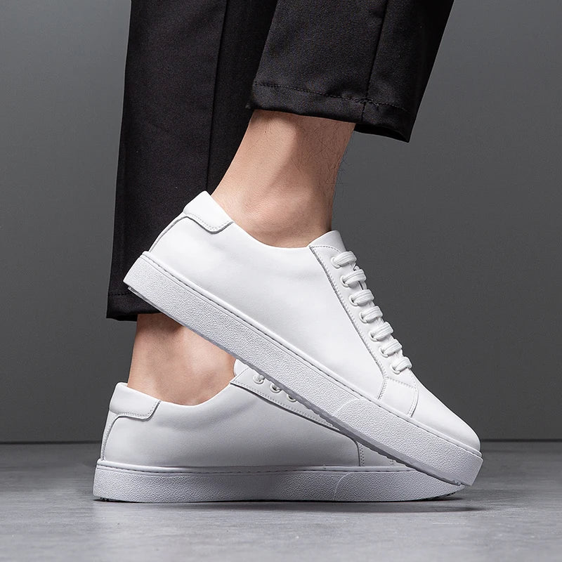 Leather Low-Top Sneakers | Contrast Sole | Maison Collection