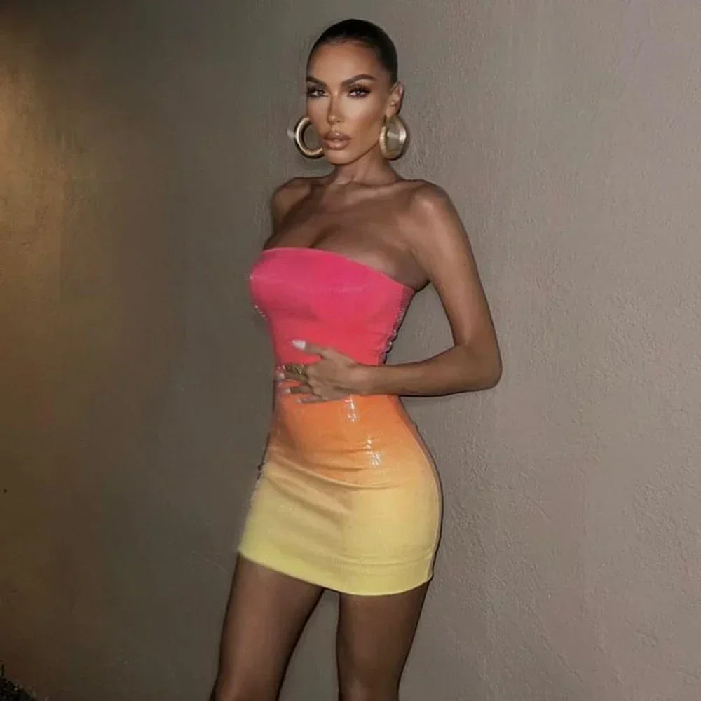 Sequin Ombre Mini Dress