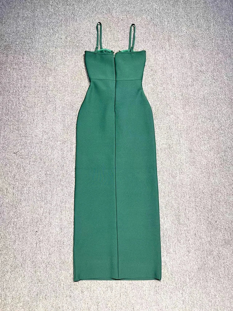 Strappy Hook Cut Out Bodycon Midi Dress