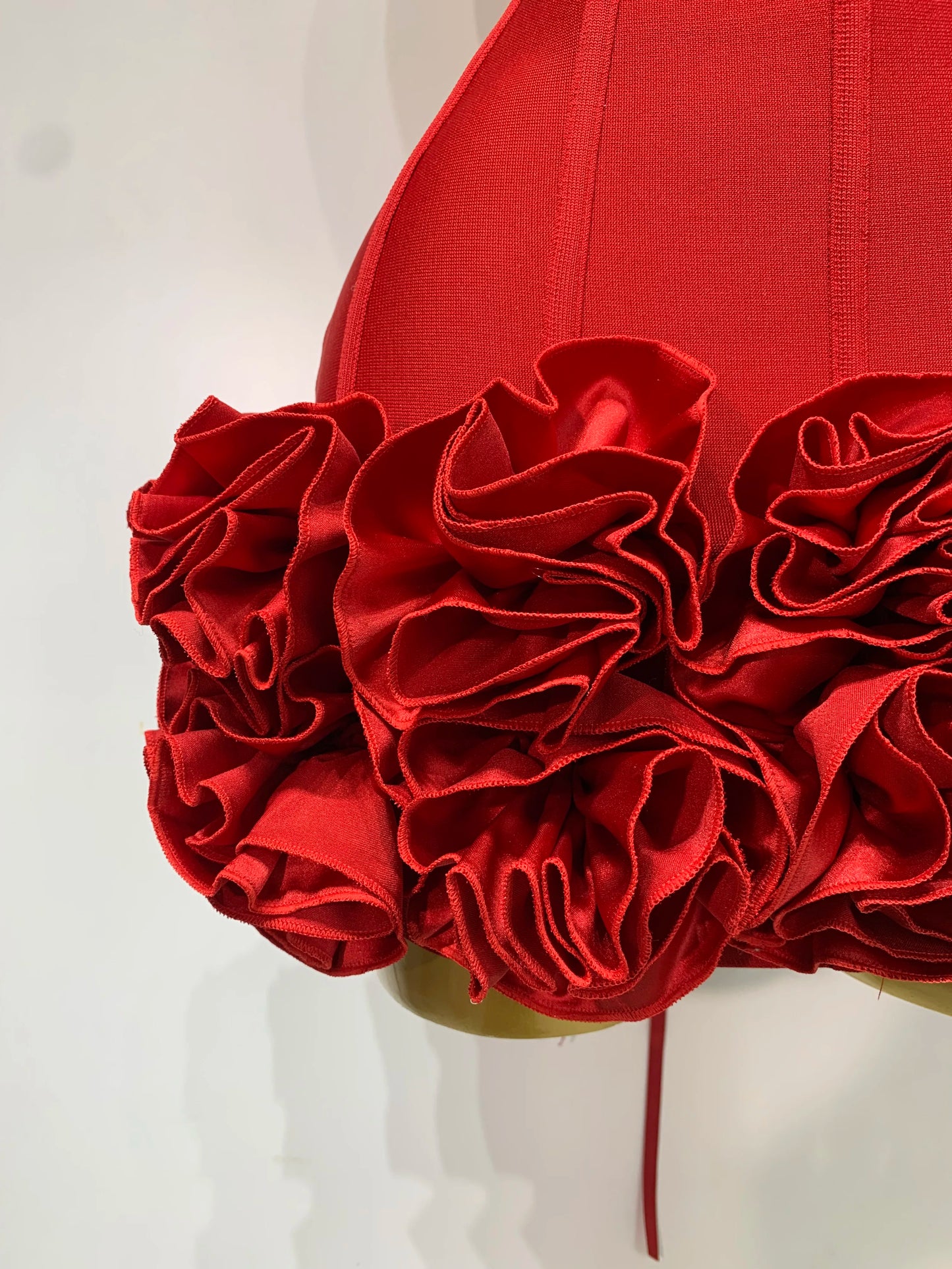 Strapless Flower Embellished Mini Bandage Dress