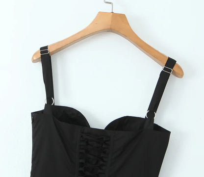 Wire Corset Style Low Waist White Midi Dress