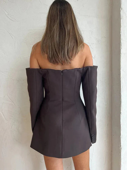 Off-Shoulder Blazer Dress Chic Style for Summer Parties