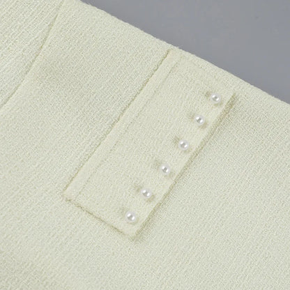 Pearl Long Sleeve Coat And Mini Strapless Dress Sets