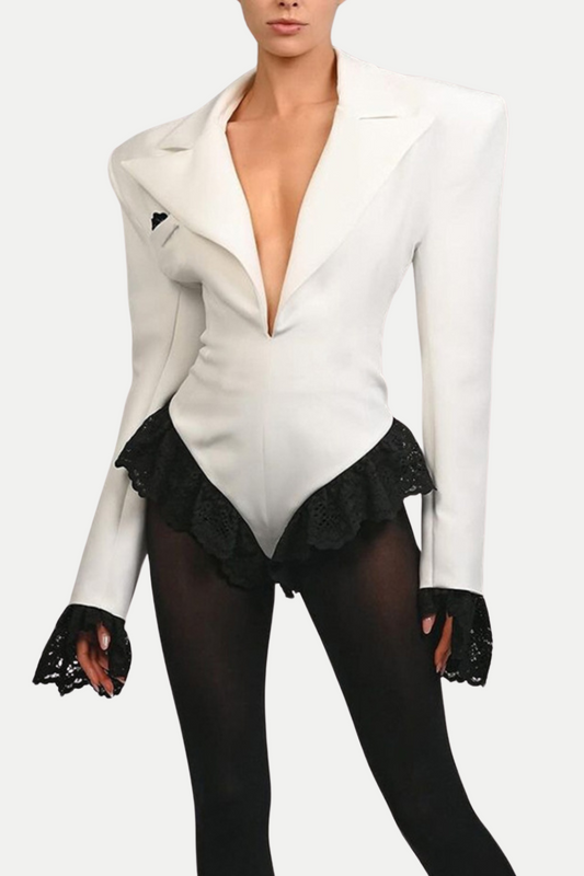 Sabah Lace Romper - White