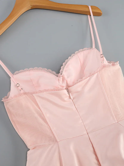 Solid Fit And Flare Spaghetti Strap Mini Dress