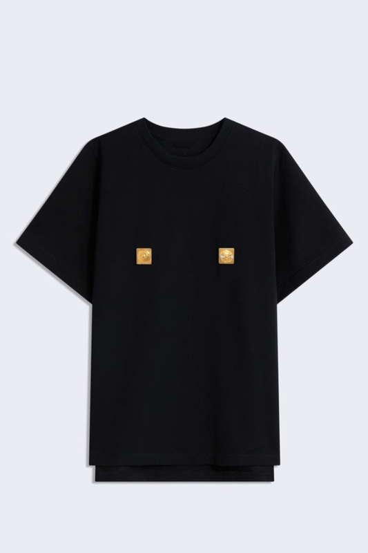 Sanja Metal Embellished T-shirt - Black