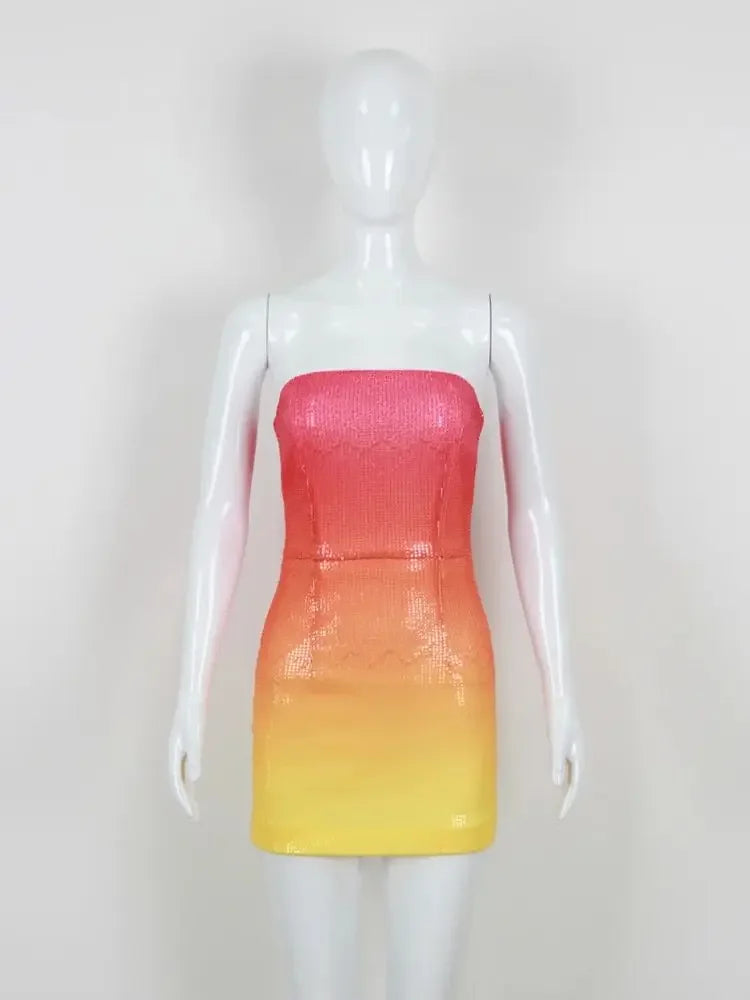 Sequin Ombre Mini Dress