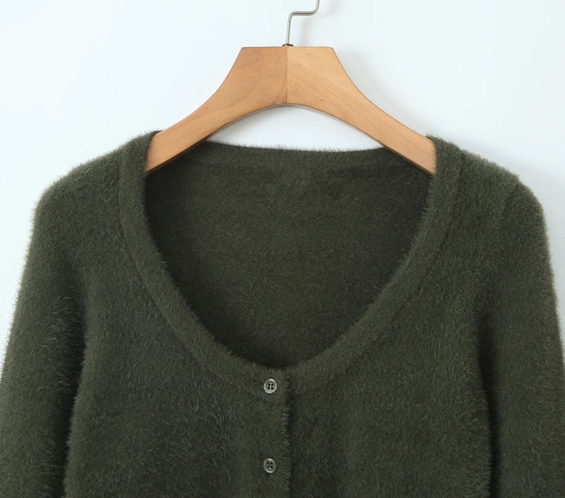 Knitted Cardigan With Camisole Dress Two-piece Set