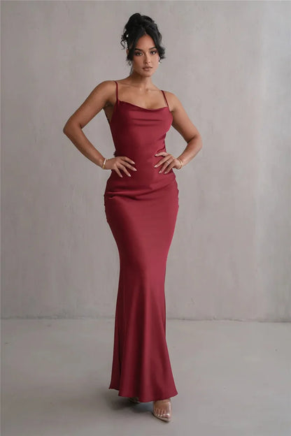 3D Flower Draped Open Back Maxi Dress