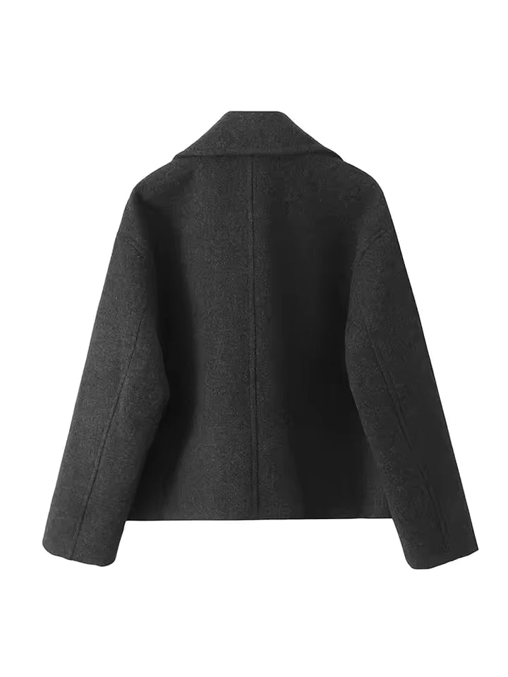 Double-Breasted Wool-Blend Coat | Structured Silhouette