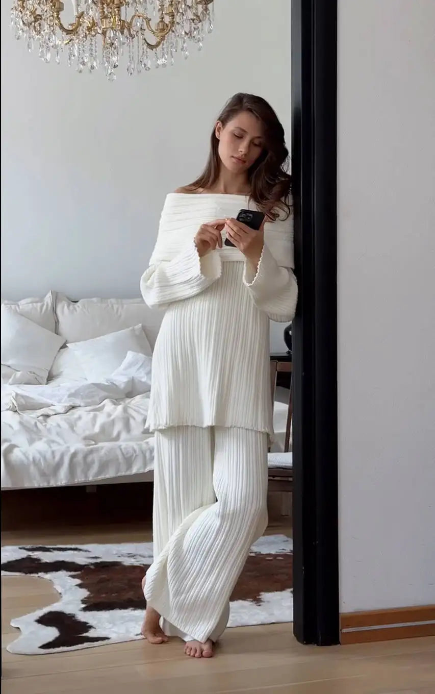 One-Shoulder Rib-knit Sweater Mini Dress