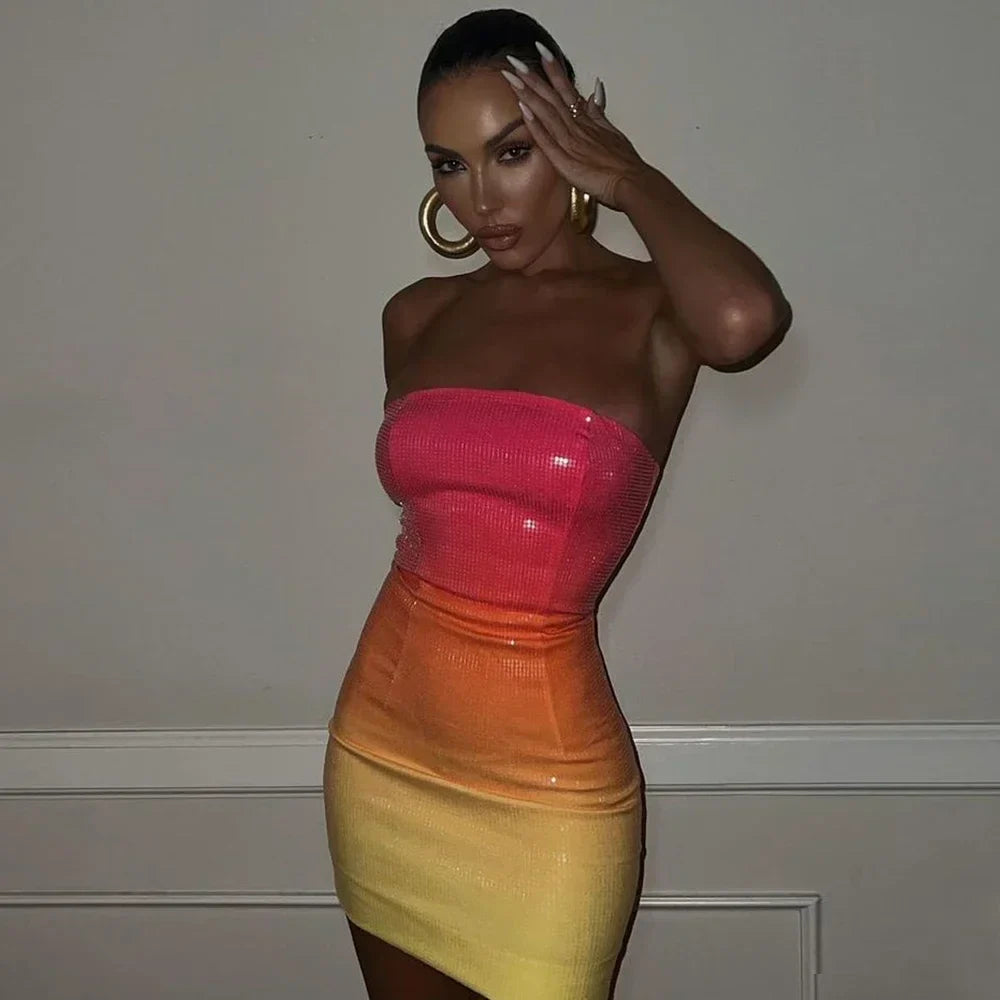 Sequin Ombre Mini Dress