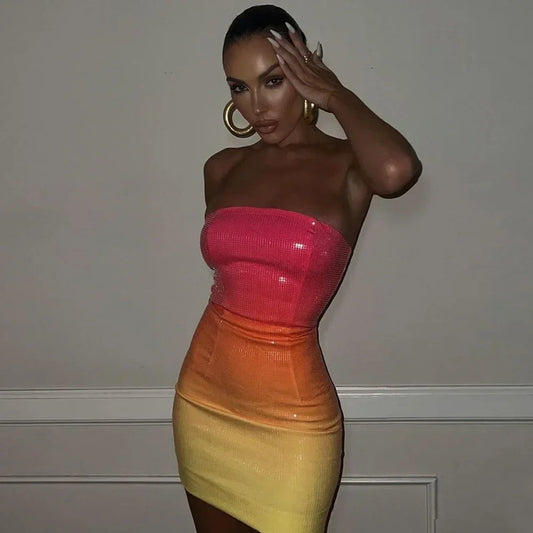 Sequin Ombre Mini Dress