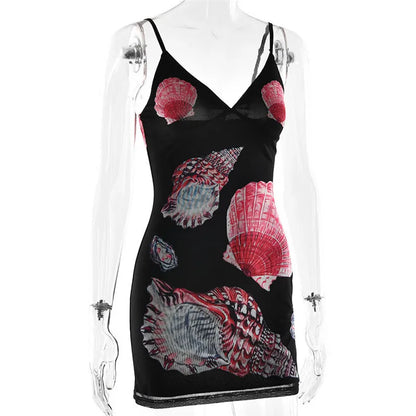 Spaghetti Strap Floral Print Mini Dress