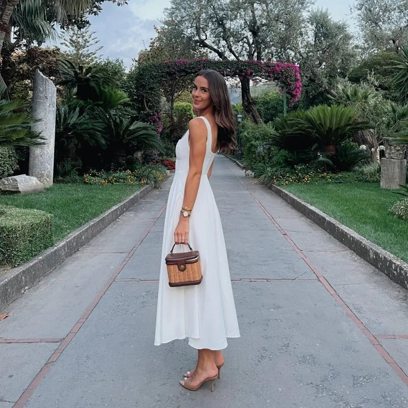 Black Maxi Dress Square Neck Spaghetti Straps