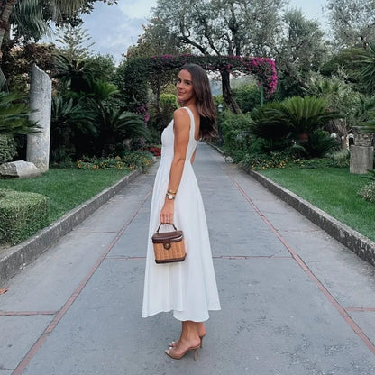 Black Maxi Dress Square Neck Spaghetti Straps