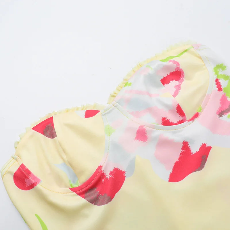 Printed Off-Shoulder Backless Party Dress for Women