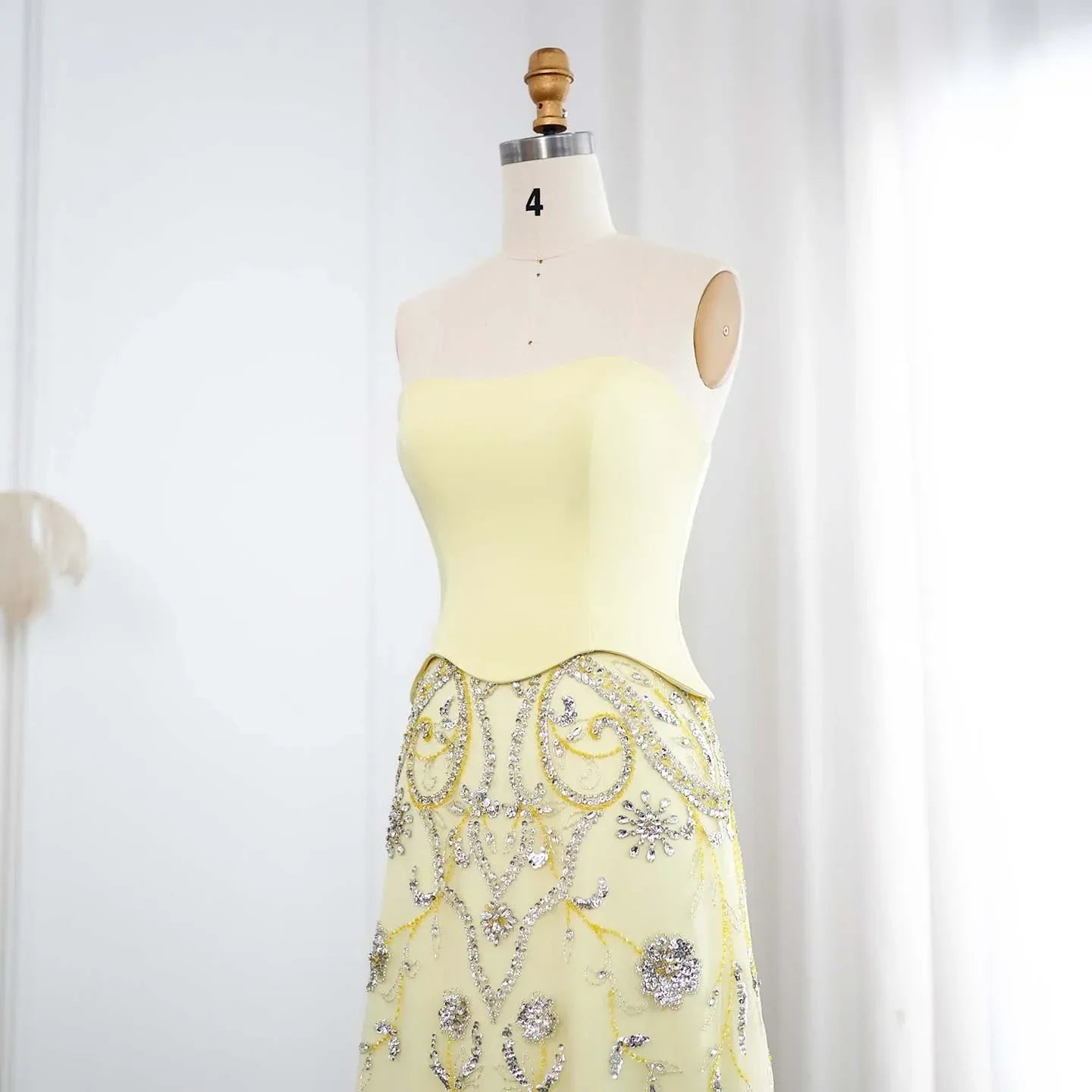 Tulle Strapless Sequined Evening Dress