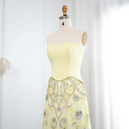 Tulle Strapless Sequined Evening Dress