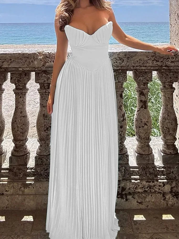 Pleated Maxi Dress